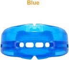 Coolrunner Double Braces Mouth Guard, Sports Athletic Mouth Guards Youth Mouthguard for Upper and Lower Teeth Protection Required for Youth, Teenager and Adults (Blue) (Blue+Transparent)