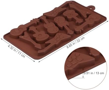 BESTonZON 10-Cavity Bass Guitar Silicone Mold Non-Stick Flexible Chocolate Candy Cake Baking Mold for Diy Party Treats Jelly Desserts 8.66X4.33X0.51In