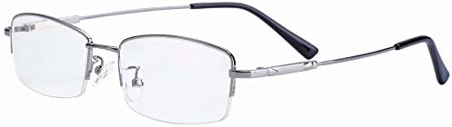 HUIHUIKK Half Rim Bifocal Reading Glasses Silver Frame Readers Eyewear