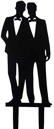 Gay Wedding Cake Topper Acrylic Silhouette Couple Groom and Groom Wedding Party Decorations