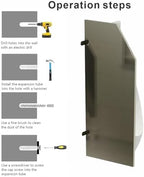 Urinal Partition for Men's Restroom 304 Stainless sheet with Bathroom Partition Hardware Durability for School/Shopping malls/Public Places35.43x15.74x0.71 inch 1PCS