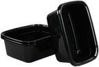 4-pack 12 Quart Small Wash Basin Pan, Plastic Rectangular Dish Pan, Black