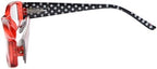 Eyekepper Spring Hinges Polka Dots Patterned Temples Rectangular Reading Glasses Readers Red +2.75