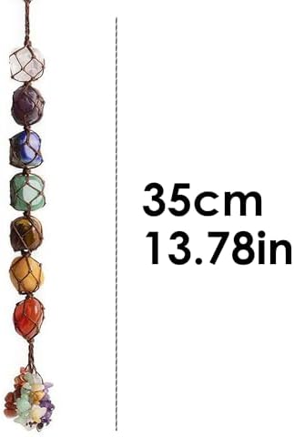 7 Chakra Irregular Stone Hanging Crystal Ornament – Boho Healing Gemstone Car Charm & Home Decor for Meditation & Yoga