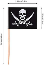 100 Pieces Pirate Cocktail Toothpicks Flags Cake Toppers for Food, Appetizer, Cocktail, Cupcake Decoration for Kids Halloween Birthday Party Decorations (100)