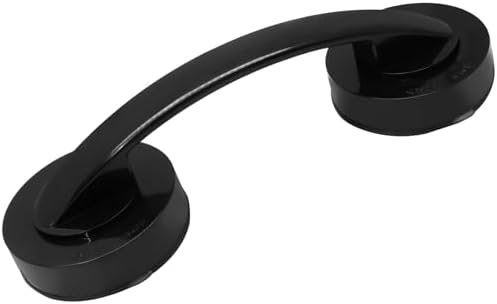 Hordion Suction Cup Door Handle, Suction Grab Bar Bathtub Shower Handle for Glass Doors Windows Kitchen Drawer Cabinet Refrigerator, Black