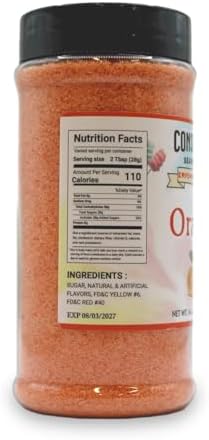 Orange Flavored Flossugar Cotton Candy Mix, 14 oz Jar - Ready-to-Use Sugar Floss - Creates Vibrant & Fluffy Flossugar for Parties & Events