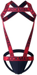 Mens Harness Sport Shoulder Strap with Jock Strap Fitness One-piecs Harness with Jockstrap Bodysuit