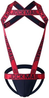 Mens Harness Sport Shoulder Strap with Jock Strap Fitness One-piecs Harness with Jockstrap Bodysuit