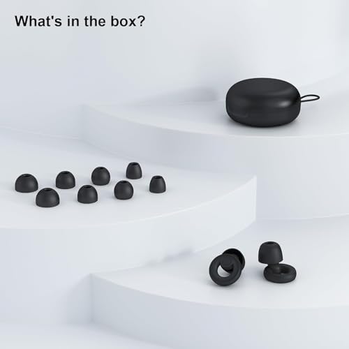 Ear Plugs for Sleep – Super Soft, Reusable Hearing Protection in Flexible Silicone for Noise Reduction & Flights - 8 Ear Tips in XS/S/M/L -Black.Hearing Protection Ear Plugs Noise Cancelling 30dB