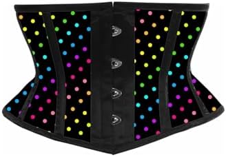 Daisy corsets Women's Daisy Corsets Lavish Rainbow Polka Dot Print Satin Mini Cincher Corset