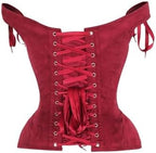 Daisy corsets Women's Daisy Corsets Womens Red Suede Steel Boned Corset Top & Plus Size Western Fashion Apparel