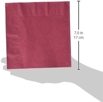 Creative Converting Paper Napkins, 3-Ply Luncheon Size, Burgundy Color, 50-Count Packages (Pack of 5)