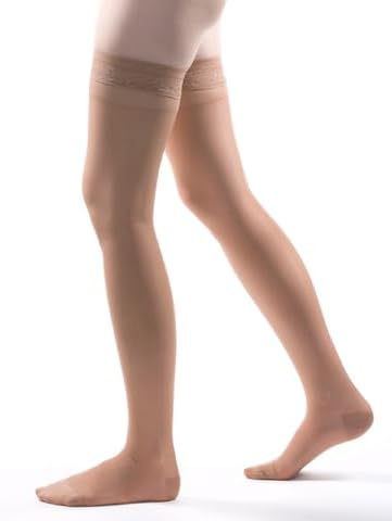 Allegro 20-30mmHg Essential 8 Sheer Support Compression Hose - Thigh High, Closed Toe Compression Stockings for Women