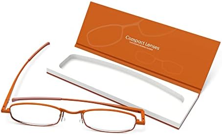 IF Compact Lenses Readers Slim Flat-Folding Unisex Reading Glasses - Cinnamon, "+1.5"""