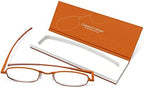 IF Compact Lenses Readers Slim Flat-Folding Unisex Reading Glasses - Cinnamon, "+1.5"""