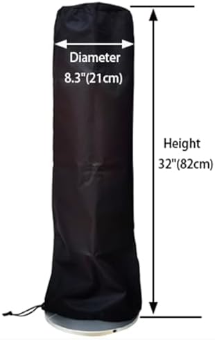 Tower Fan Dust Cover, 8"D x 8"W x 32"H Heavy Duty Dustproof Jacket for Electric 30 - 32 Inch Stand Fans, Outdoor Indoor Erect Blower Storage Bag - Black