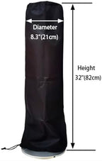 Tower Fan Dust Cover, 8"D x 8"W x 32"H Heavy Duty Dustproof Jacket for Electric 30 - 32 Inch Stand Fans, Outdoor Indoor Erect Blower Storage Bag - Black