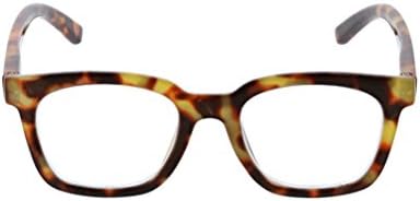 Peepers by PeeperSpecs Women's to The Max Square Blue Light Blocking Reading Glasses, Tortoise, 49 + 1.75