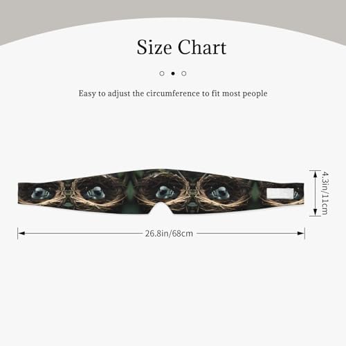 Little Bird nest Printed Sleep Eye and Ear Masks (26.8Ã—4.3 inches) Suitable for Travel, Yoga, Deep Rest Indoor and Outdoor