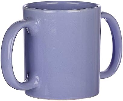 HealthGoodsIn Dual Handle Mug (Double Grip Mug) to Aid Tremors, MICROWAVE SAFE, 11.83 US Fl. Oz. (350 Ml) - BLUE Color