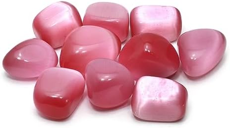 CrystalAge Pink Cat's Eye Tumble Stone (20-25mm) - Single Stone