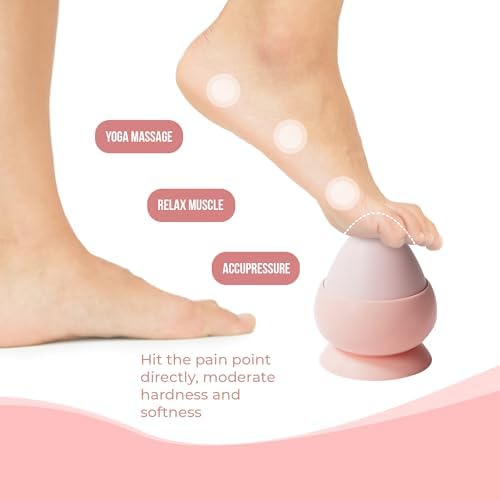 Massage Ball with Mountable Suction Cup for Trigger Point Therapy for Muscle Knots, Plantar Fasciitis& Myofascial Release, Deep Tissue Self Back Massager Tool for Stress Relief - Pink