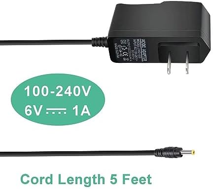 New AC Replacement Adapter Fit for Omron Healthcare Upper Arm Blood Pressure Monitor 5, 7,10 Series - Power Supply Charge Cord Replacement for Hem-ADPTW5 (Output DC 6V 1A)
