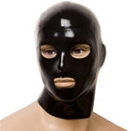 Black Latex Hood Masks,Full Face Latex Mask for Men Women Catsuit,Novelty Rubber Masks Cosplay Club Wear Party Costumes