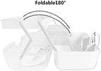 3-Tier Medicine Storage Box with Removable Pill Case & Handle, Portable Medical Containers Chest, Empty First Aid Box for Medicine, Family Emergency Kit, Small Staff- Home Office Travel use ( White )