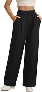 Womens Wide Leg Yoga Pants High Waisted Loose Stretch Lounge Workout Gym Trousers with Pockets