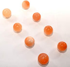 HQRP 40mm Natural Orange Selenite Sphere Polished Sparkling Gemstone Crystal Decor Mineral Ball from Morocco + Stand (1PC)