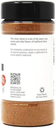 Badia Five Spice Asian Blend, 4 oz – Sweet Aromatic Flavor – Asian Fusion Blend of Anise, Cloves, Cinnamon, Fennel & Ginger, No Salt, Gluten Free