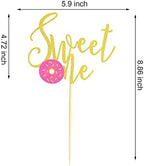 Donut Sweet One Cake Topper, One Cake Topper, 1st Birthday Girl Gold Pink First Birthday Cake Decor, Girl Sweet One Donut Birthday Party Decorations