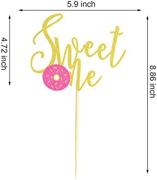 Donut Sweet One Cake Topper, One Cake Topper, 1st Birthday Girl Gold Pink First Birthday Cake Decor, Girl Sweet One Donut Birthday Party Decorations