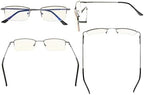 Eyekepper Memory Titanium Bridge Computer Glasses 50% Blue Light Blocking Reading Glasses Amber Tinted Lenses