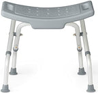 Medline Folding Shower Chair Without Back, Bath Chair Supports up to 250 lbs, Gray