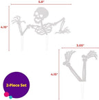 DecoPac Spooky Skeleton Cake Topper, Ready To Use Halloween Cake Decorations For Parties & Cakes - 2 Piece
