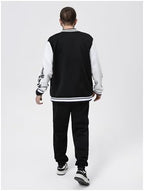 SOLY HUX Men's Varsity Jacket Color Block Letter Graphic Long Sleeve Baseball Jacket Bomber Coat