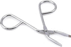 2Pcs Silver Stainless Steel Eyebrow Scissors Tweezers,Elbow Pliers Clip Scissors,Flat Tip Hair Plucker Hair Removal Tweezers, Shave and Hair Removal
