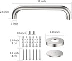 12 Inch Shower Grab Bar Satin Brushed Nickel, ZUEXT Stainless Steel Safety Grab Bar Handle, Bathroom Balance Bar, Safety Hand Rail Support - Handicap, Elderly, Injury, Senior Assist Bath Handle
