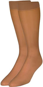 NuVein Sheer Compression Stockings for Women, 8-15 mmHg Support, Light Denier, Knee High, Closed Toe, Taupe, Medium