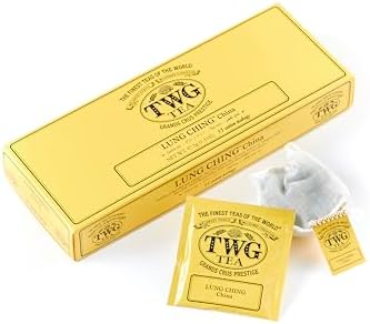 TWG Tea | Lung Ching | Green Tea | Aromatic Jade Infusion | 15 Hand Sewn Cotton Teabags | Gift Set