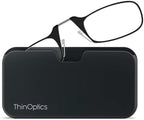 ThinOptics Universal Pod Rectangular Reading Glasses, Black Frames/Black Case, 1.5 x (UPBLB3)