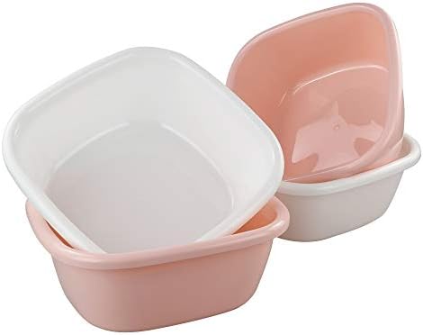 Morcte 12 Quart Plastic Wash Basin, 4-Pack Small Dish Wash Pan
