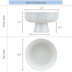 EIKS Ceramic Footed Bowl Display Stand Plate for Serving Fruit Salad Nuts Desserts Ice Cream Pudding (Dia. 8-inch)