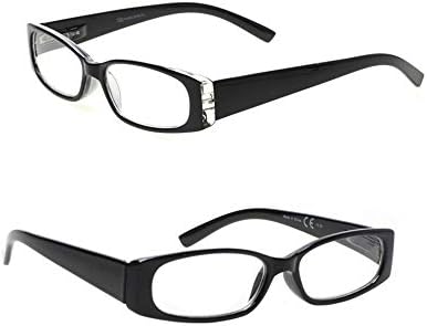 5 Pack Spring Hinge Reading Glasses Rectangular Fashion Quality Readers for Men and Women (5 Pack Mix, 1.25)Medium