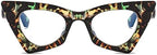 bullabulling Fashion Cat Eye Blue Light Blocking Reading Glasses For Women Men Oversized Anti Anti Glare UV Eyewear