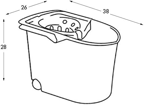Tatay Rectangle Squeezer Bucket with Wheels, Yellow, One Size