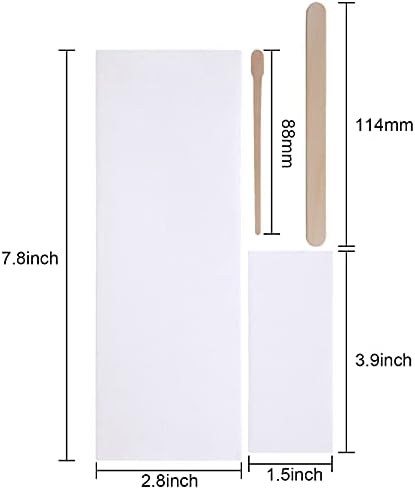 Yaomiao Wax Strips Kit, 250 Pieces Includes Waxing Strips and Smooth Wax Applicator Sticks for Women Men Body Skin Hair Removal (White)